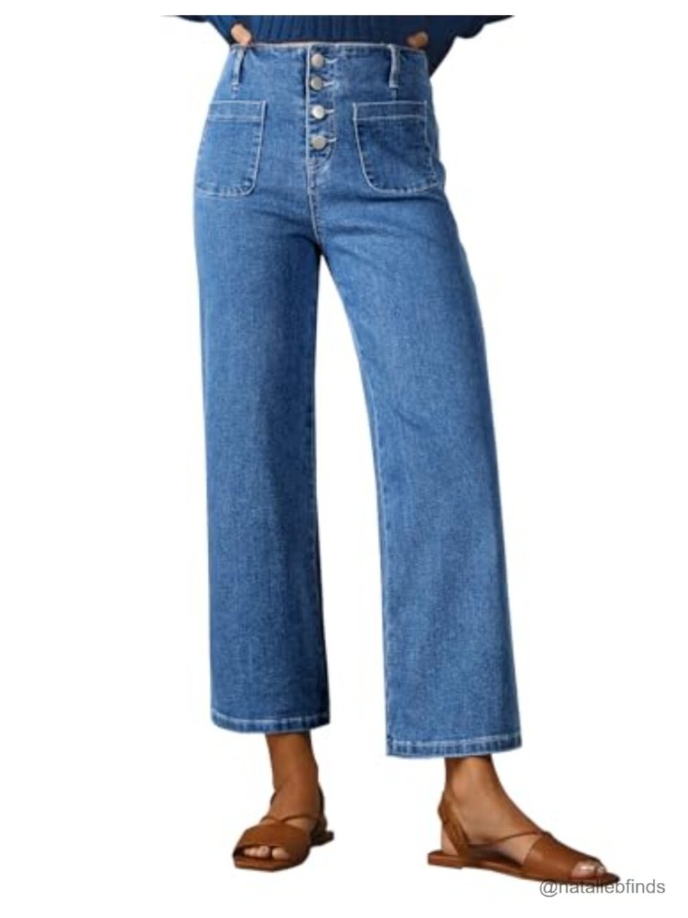 High Waisted Wide Leg Jeans Baggy Casual Button Up